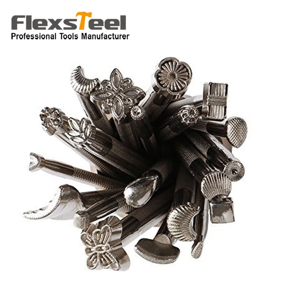 

20 Pieces/set Leather Working Saddle Making Tools Leather Stamp Set for DIY Steel Punch Carving Metal Leather Craft Stamps Tool