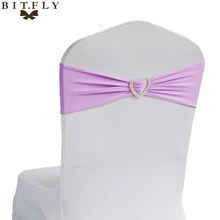 100 шт. лайкра Председатель Группы эластичные пояса спандекса стул лук с сердце кольцо для свадебного банкета вечерние украшения событие