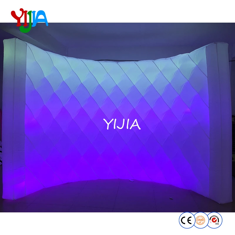 

Free Shipping Bright Shining Diamond Shape Inflatable Photo Booth Backdrop With Led Strips On The Whole Wall For Party
