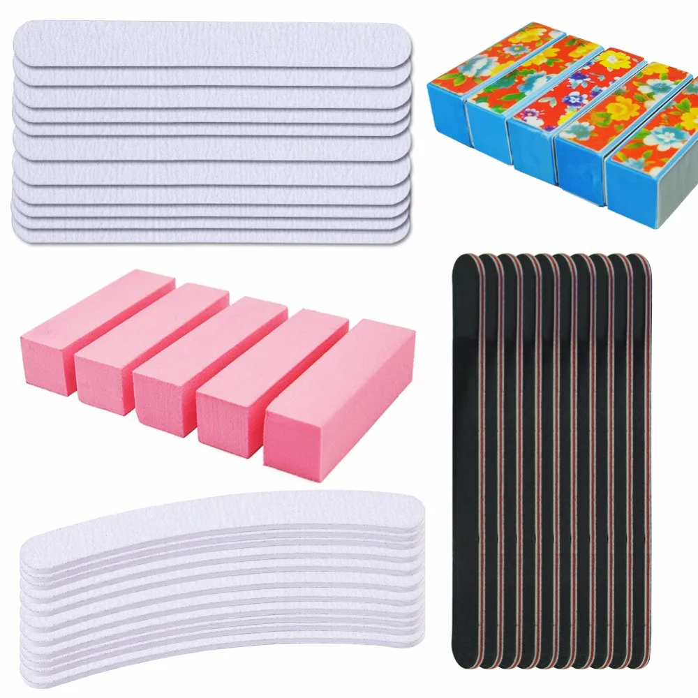 

40Pcs Nail Files Buffer Blocks Black Buffing Sanding Files for Nails Manicure Pedicure Tips Polisher Nail Care Salon Tools Kit