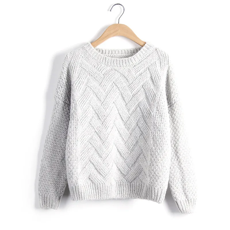 Danjeaner корейский стиль женские свитера и пуловеры 2018 осень-зима однотонный тонкий круглый вырез с длинным рукавом свитера теплые пальто