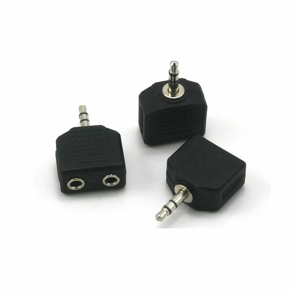 shipping traced 5pcs 3 5mm Jack Audio Splitter 1 to 2 Double Earphone Headphone Splitter Cable