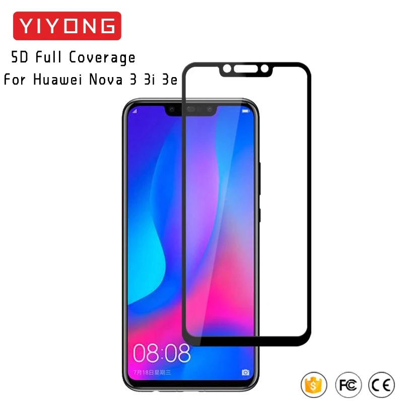 

YIYONG 5D Full Cover Glass For Huawei Nova 3 3i Tempered Glass Huawei Nova 3E Screen Protector For Huawei Nova3 i Nova3e Glass