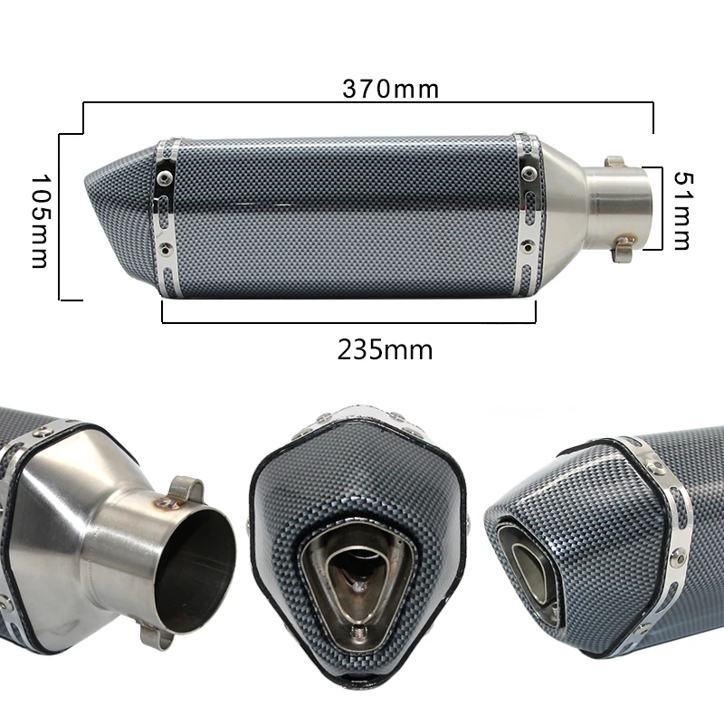 ZSDTRP 51 мм универсальный модифицированный побега мото Akrapovic выхлопной мотоцикл скутер глушитель для кроссового мотоцикла труба YZF600 R6 YZF1000 R1 CBR