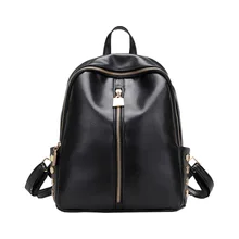 MOJOYCE Small Women Backpacks Rivet Zipper PU Leather Student Backpack Preppy Fashion Bag Girls Travel Solid Backpack Mochila