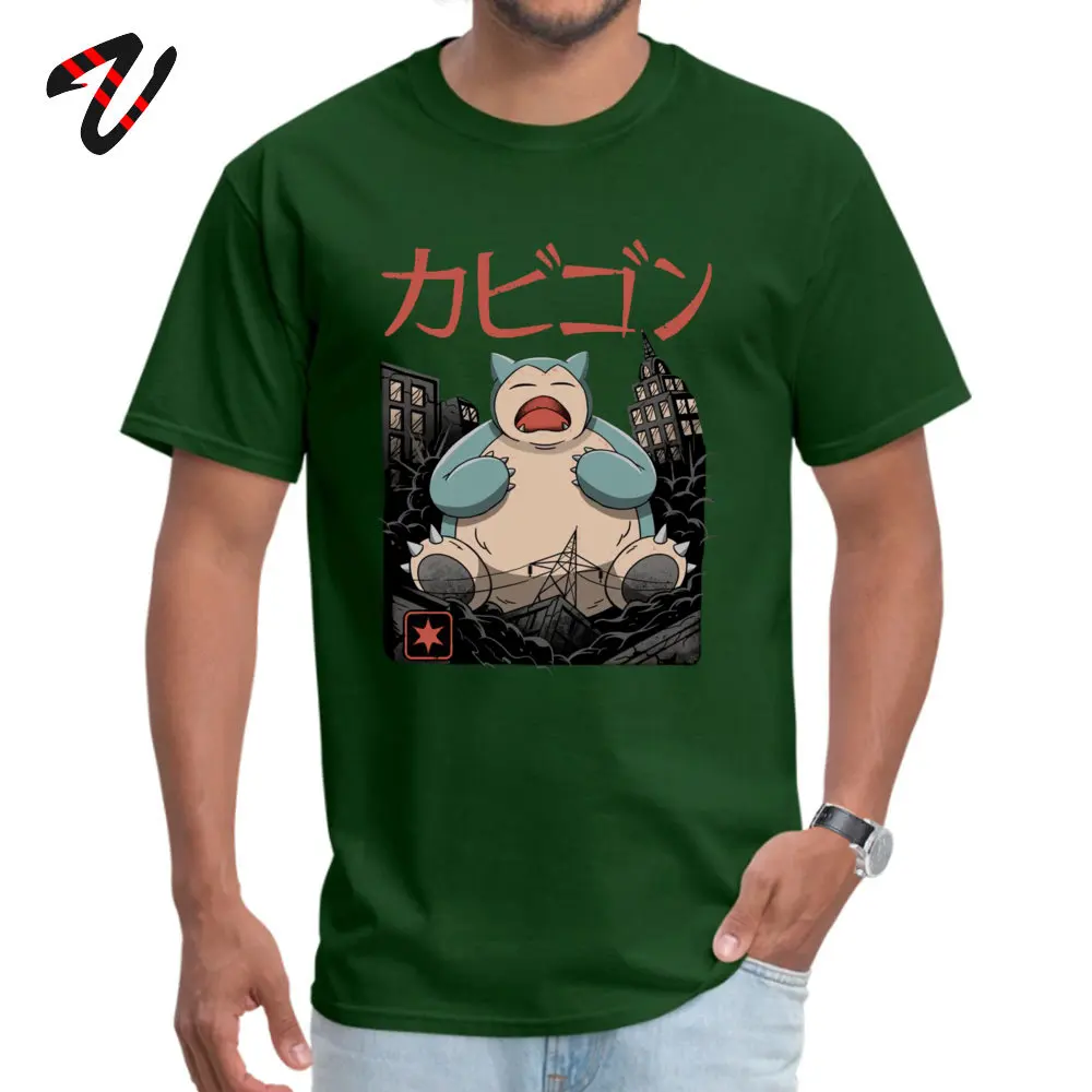 PokemonSnorlax Crew Neck Top T-shirts Mother Day Normal Tops Shirts Short Sleeve Graphic 100% Cotton Fabric Top T-shirts Men PokemonSnorlax0702 dark