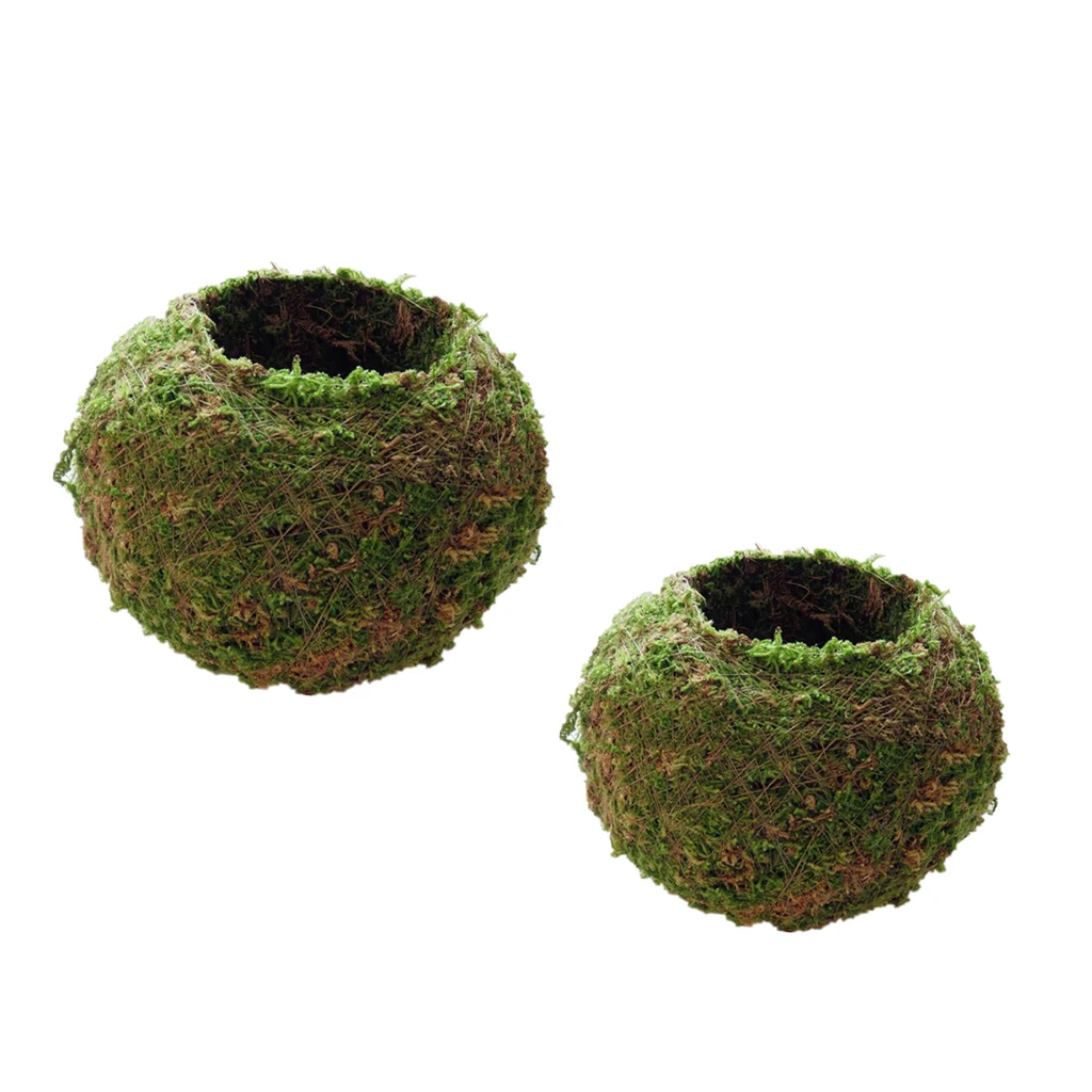 2x Moss Ball Moss Bonsai Personalized Flower Pot Bird Nest Flower Plant Desk Table Decoration Plantpot diameter 6/9cm