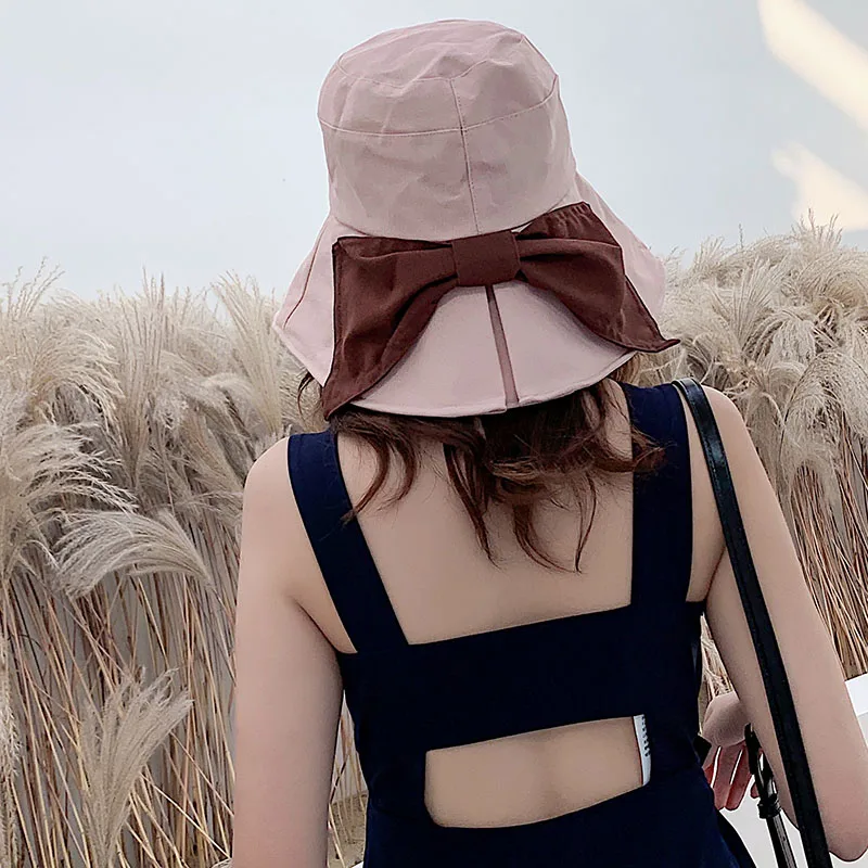sun hats for women summer hat women beach hat summer women bucket hat bow  (30)