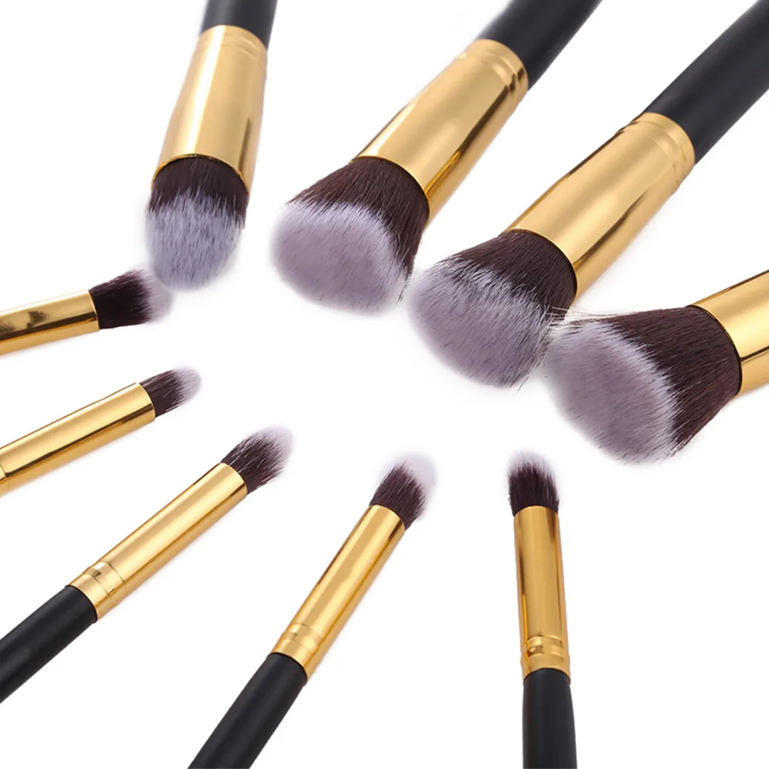 Shellhard 10 Pcs Professional Makeup Brush Set Tools Powder Foundation Eyeshadow Lip Eyeliner Blush Wooden Make Up Brushes Kit