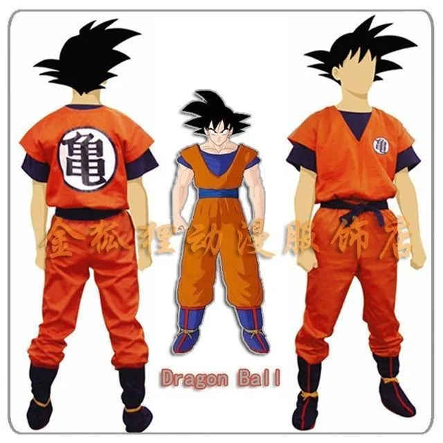 Party Dragon Ball Z GoKu Express Post Cosplay Costume Full Size Gold/Black Wig 
