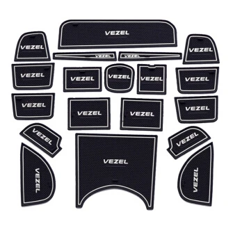 19Pcs/Set Car Gate Slot Mat Water Cup Anti Dust Slip Resistance Pad for Honda Vezel HRV Hr-v 2016 2015 2014 2013 Accessories |