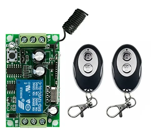 

DC12V 1CH 1channe RF Беспроводная лампа, 2xtransmitter + 1X приемник, 315/433 МГц/лампа/окно/гаражные двери