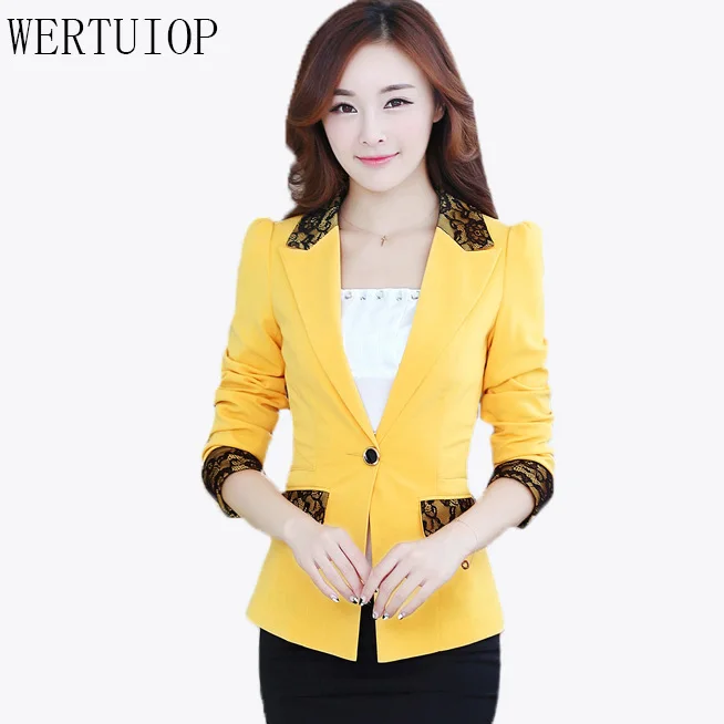 WERTUIOP 2019 весна осень новый тонкий женский костюм куртка короткий Модный