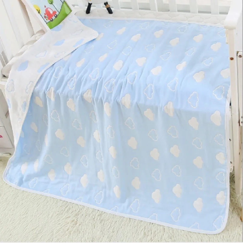 Детское одеяло муслиновое, уплотненное, 6 слоев хлопка, одеяла для младенцев, пеленальный конверт, обертка для новорожденных, детское постельное белье, одеяло s 120*150 см - Цвет: 3