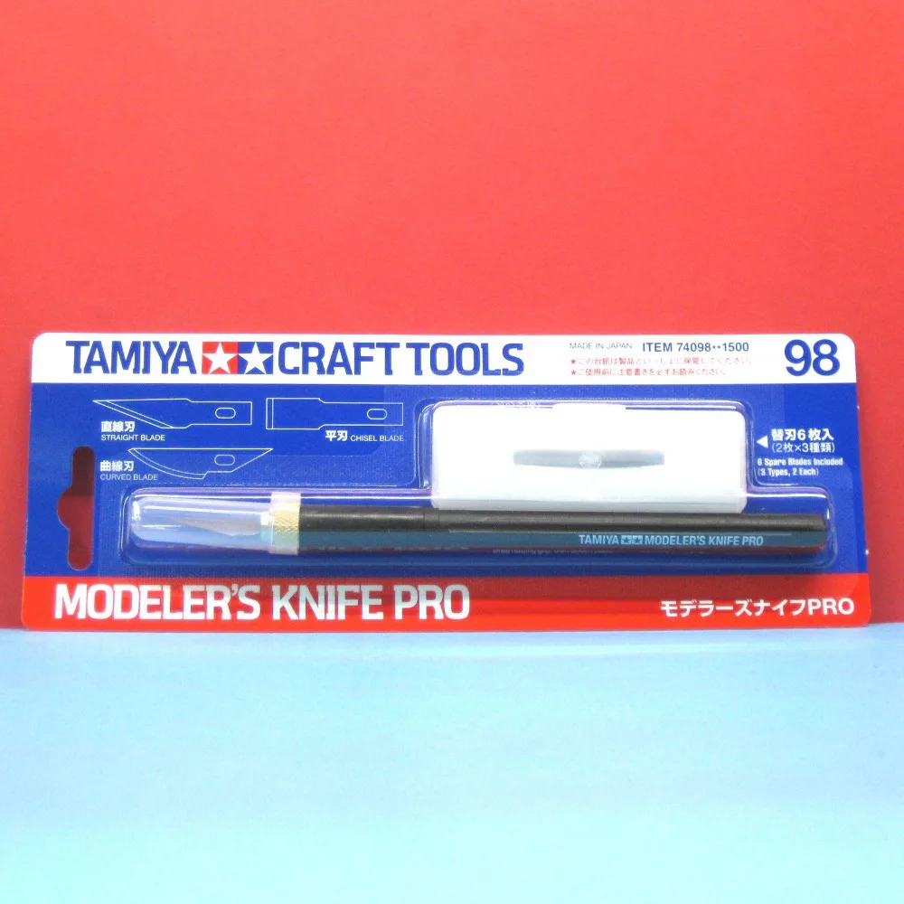 Tamiya 74098 Modeler's Knife Pro Craft Tools 3 Straight Blades + 2