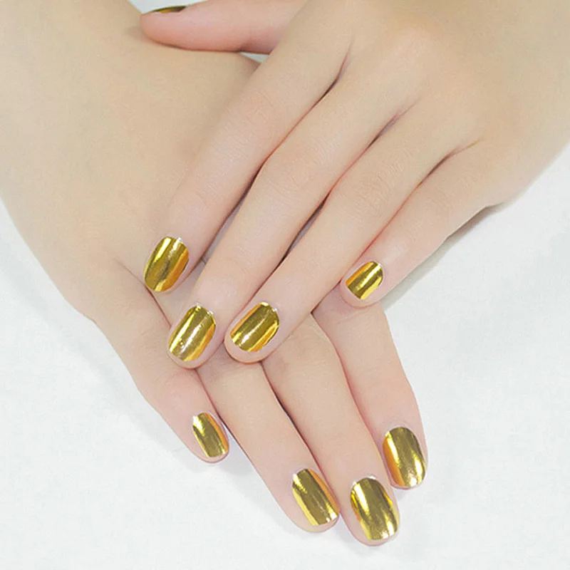 Nail Foil Pics Nails Get Ations Well Goal Nail Art Polish Silver Metallic Foil Sticker Patch Wraps Tips 16pcs