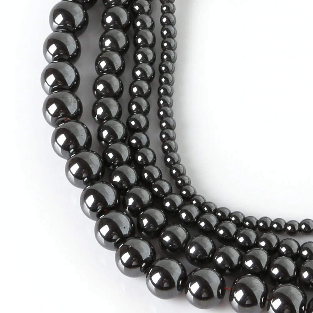 

Natural Stone Black Hematite beads Round Loose beads Stone ball Selectable 4/6/8/10MM For DIY Jewelry bracelets Making