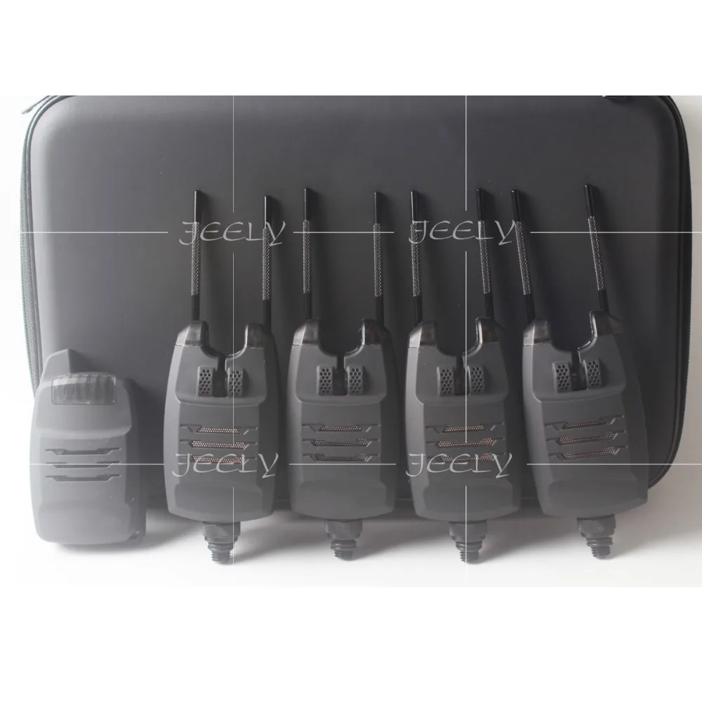 Pesca da Carpa Alarme da Mordida de Pesca Eletrônico com Snag 6 plus 1 e 4 plus 1 Soa e Alarmantes Led sem Fio Jeely Conjunto Alarme Indicador Bar Ouvido 3 sons e led alarme de mordida de