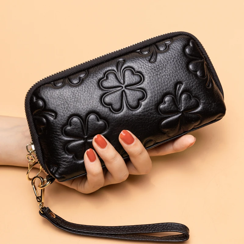 

Lee Princess Women Long Clutches Ladies Money Phone Bag Wallets Female Large Capacity Genuine Leather Purse Girls Wallet