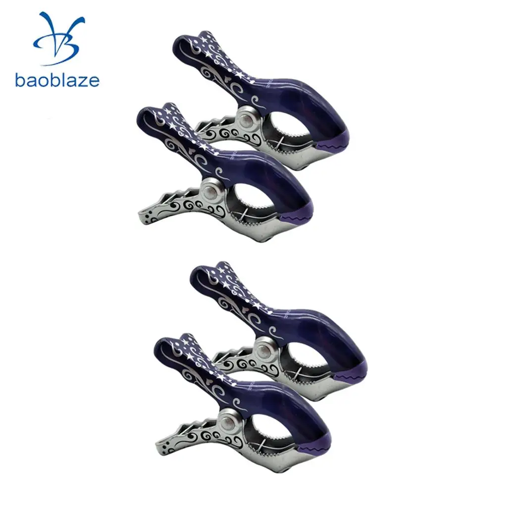 4 pieces Beach Towel Clips Clothes Quilt Clamp Holder Lounge Chair Peg  