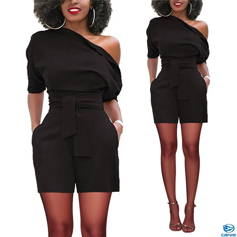 Womens Black White Yellow Red Bodycon Clubwear Playsuit