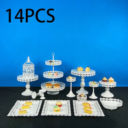 Tobs Cupcake Stand белый душевный торт стенд набор с кружевным краем для свадьбы, дня рождения, дня рождения, чая Инструменты для выпечки - Цвет: 14PCSsquare