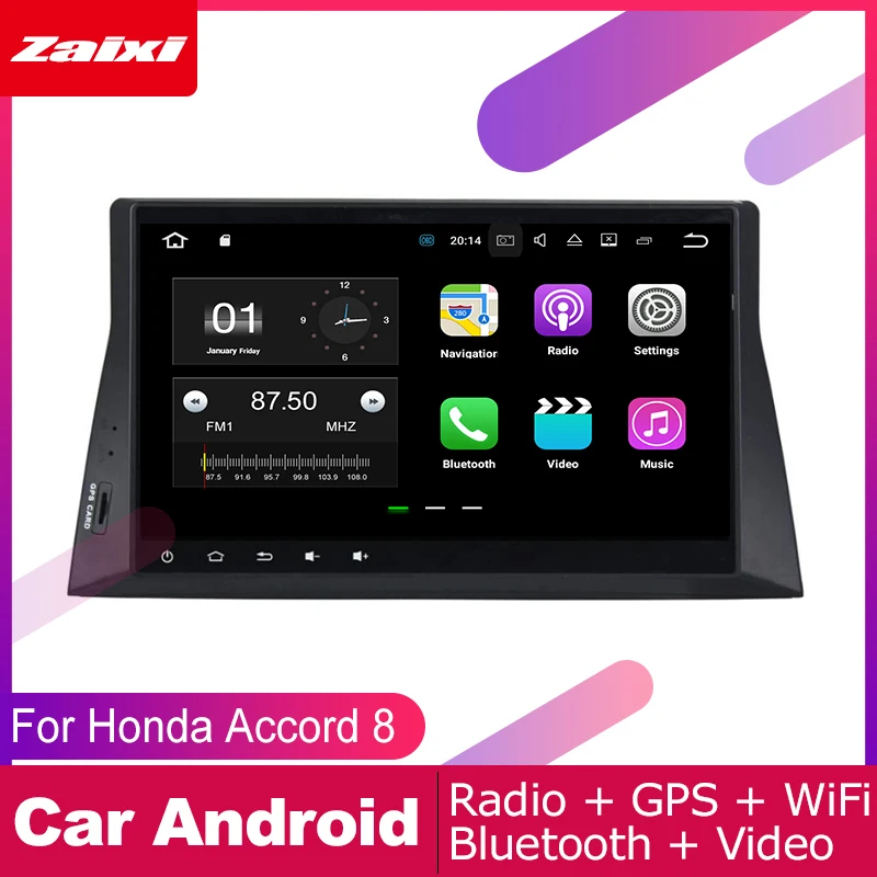 Best ZaiXi android car gps multimedia player For Honda Accord 8 2008~2012 car dvd navigation radio video audio player Navi Map 1