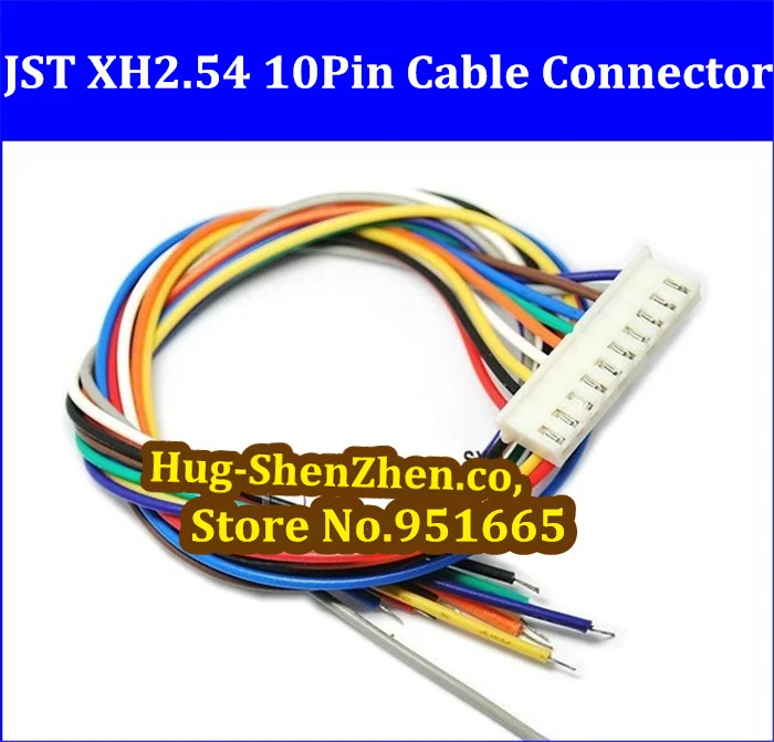 

Free shipping 30pcs JST XH2.54 10pin 30cm electronic cable XH single-head wire single head with connector XH2.54-10pin