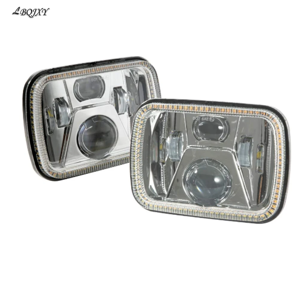 1 пара 5x7 светодиодных фар 7x6 Led герметичный луч фары с белой желтой диафрагмой для