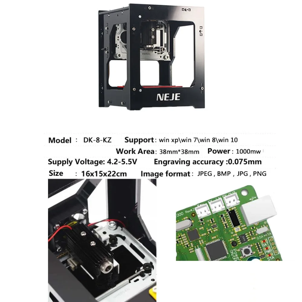 NEJE DK-8-KZ 1000 мВт Профессиональный DIY настольный мини ЧПУ лазерный гравер резак гравировальный станок для резки древесины маршрутизатор