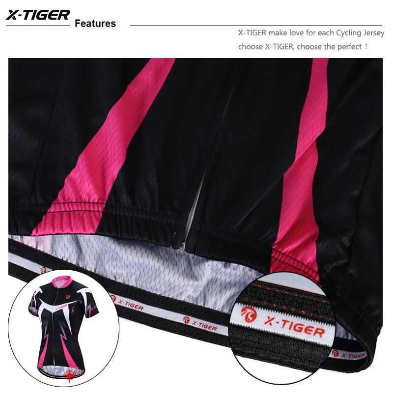 X-Tiger Women's Cycling Jersey Set Summer Anti-UV Cycling Bicycle Clothing Quick-Dry Mountain Female Bike Clothes Cycling Set