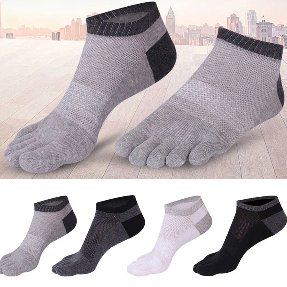 Summer Men's Five Finger Socks Anti slip Invisible Cotton Mesh