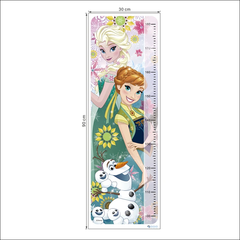 

Disney Grow Olaf Anna Elsa Wall Sticker For Kids Room Home Decoration Anime Movie Frozen Mural Art Height Measure Ruler Decal