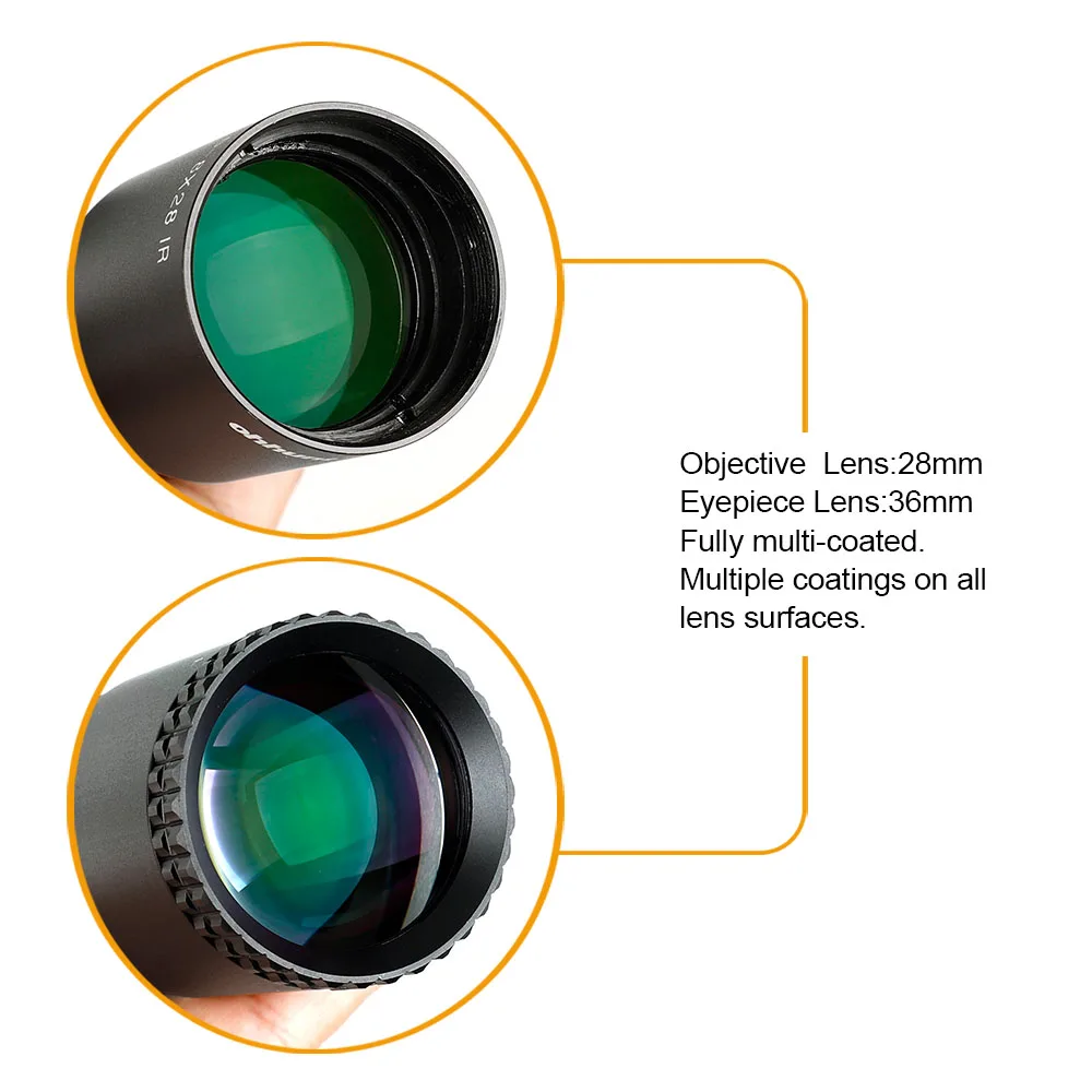 Koop Ohhunt LR 1.5 8X28 IR Compact Hunting Scope Mil Dot Glas Geëtst Reticle Rode Verlichting Torentjes Lock reset Tactical Riflescope