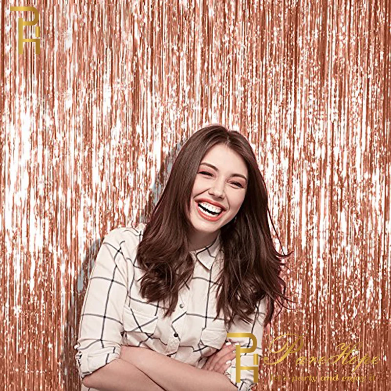 Wedding Backdrop Rain Curtains Tinsel Foil Curtain Birthday Wedding Decorations Adult Unicorn Party Sequin Backdrop Wall Drape
