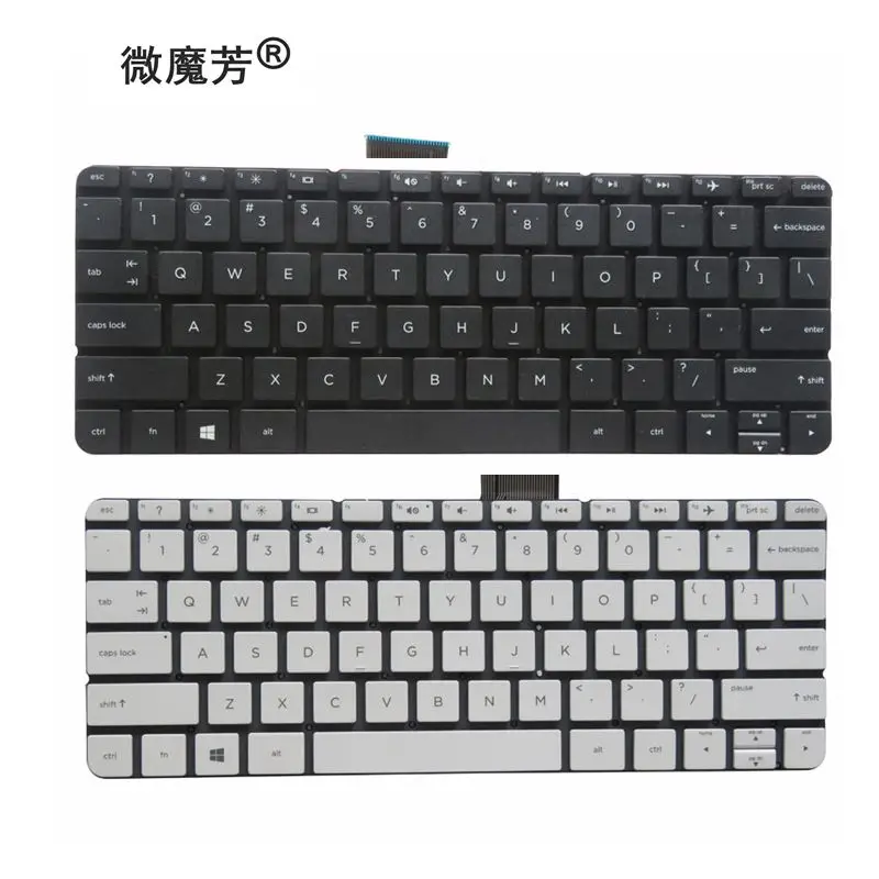 

New US laptop Keyboard for HP stream 11-d 11-d011wm 11-D010WM 792906-001 794447-001 11-G 11-R English white and black no frame