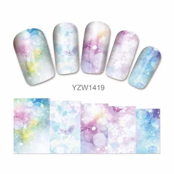 WUF 1 Sheet Water Transfer Sticker Nail Art Decals Nails Wraps Temporary Tattoos Watermark Nail Tools 1419