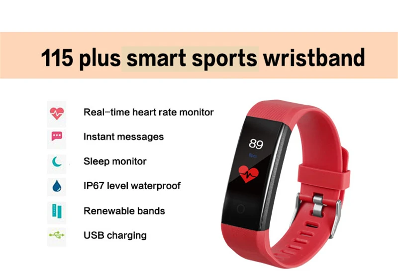 

colorful! ID 115 plus Smart sport wistband bluetooth phone call wrist Watch Heart rate /Blood pressure Monitor Sleep monitor