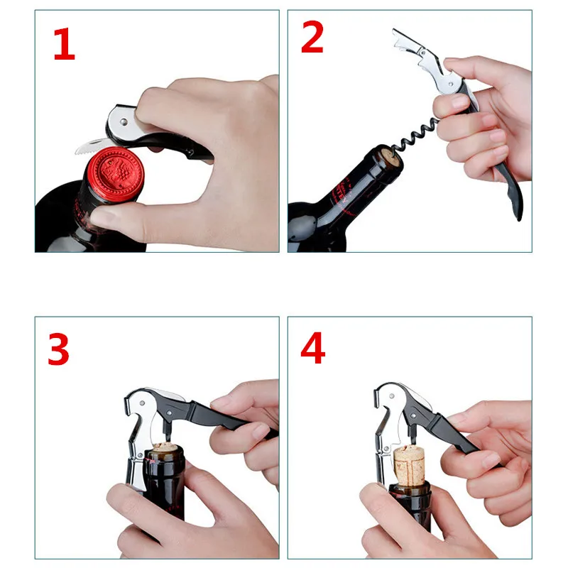 

Stainless Steel Red Wine Bottle Opener Beer Bottle Opener 12.1*2cm (Random Color)