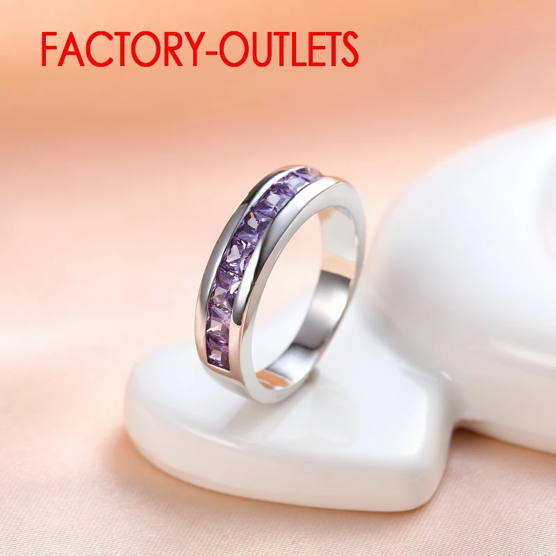 925 Sterling Silver Needle Engagement Ring Fashion Jewelry Trendy Style Cubic Zirconia Pave Setting for Women Girls silver ring silver rings