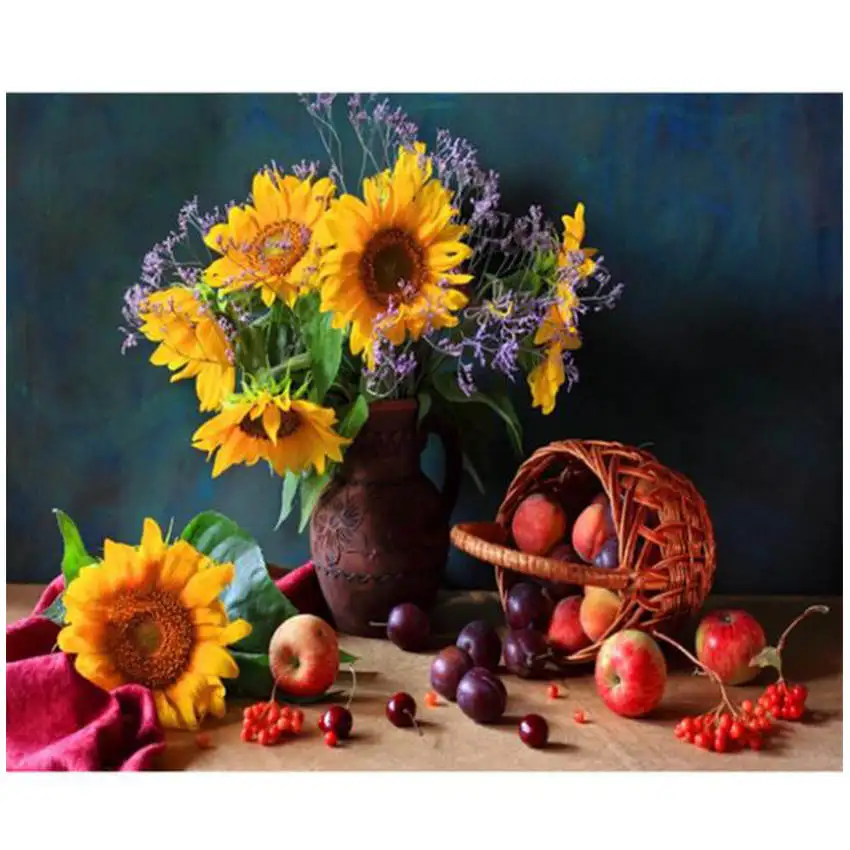 

Paint By Number,Abstract Picture,Sunflower,Canvas Painting Coloring By Numbers