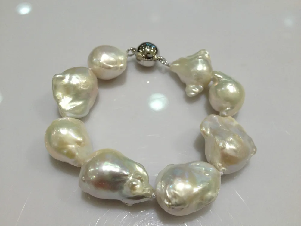 

Baroque Big Freshwater Pearl Bracelet Real Pearl Bracelets Free Shipping Women Jewelry