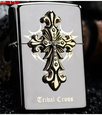 

wholesale 3pcs/lot balck ice gold cross lighters