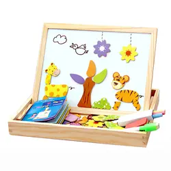Деревянный магнитный паззл рисунок/Животные/автомобиль/ЗОДИАК/цирк доска для рисования 5 видов стилей коробка развивающие игрушки подарок