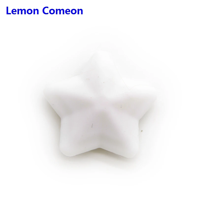 Lemon Comeon, 5 шт., силиконовая звезда, BPA бесплатно, силиконовые бусины, игрушка для грызунов, подарок для медсестры, сделай сам, цепочка для соски, ожерелье, прорезыватель, аксессуары - Цвет: 2