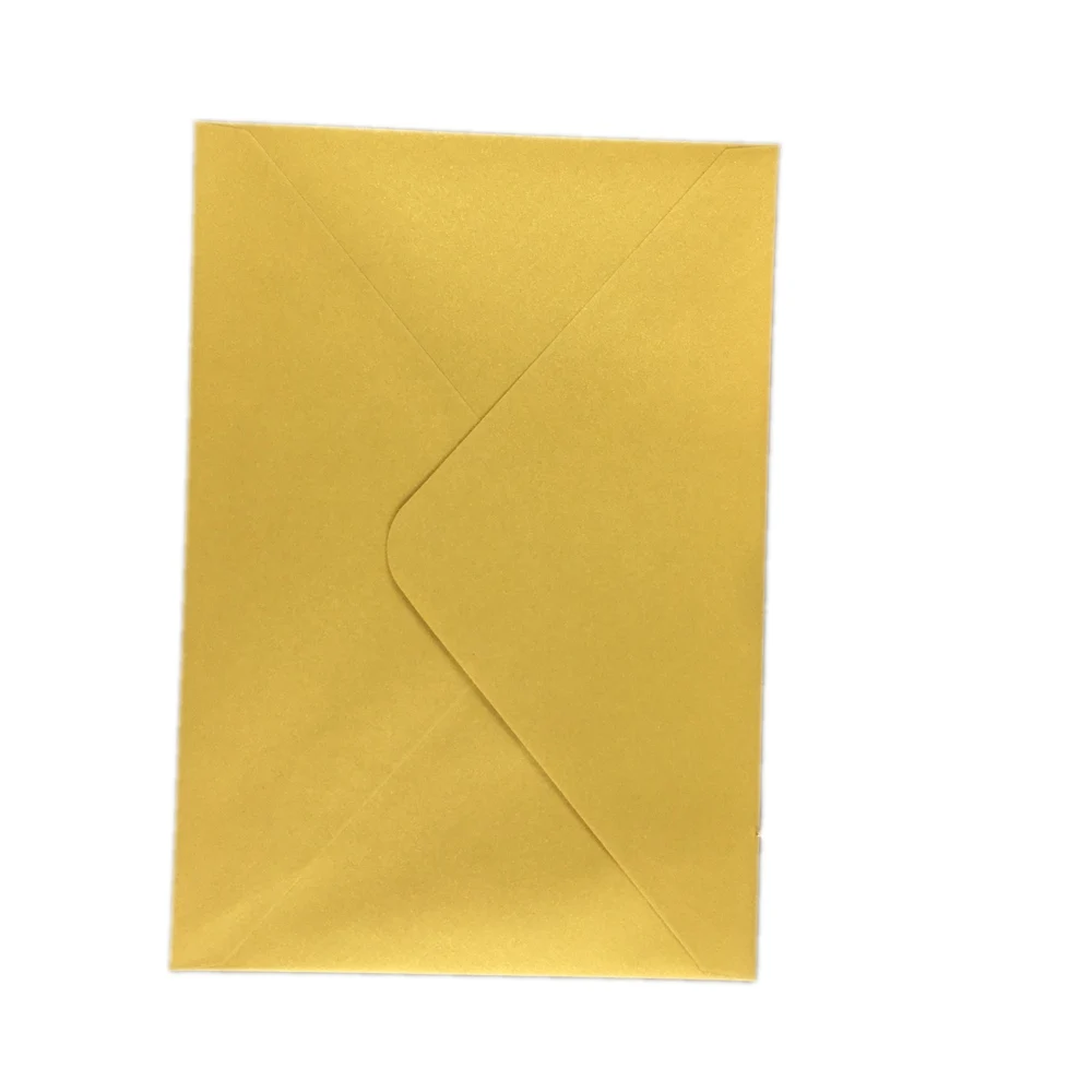 25x переливающийся перламутровый бумажный Свадебный пригласительная карта в конверте перламутровый Блестящий конверт 4 торжества - Цвет: gold pearl