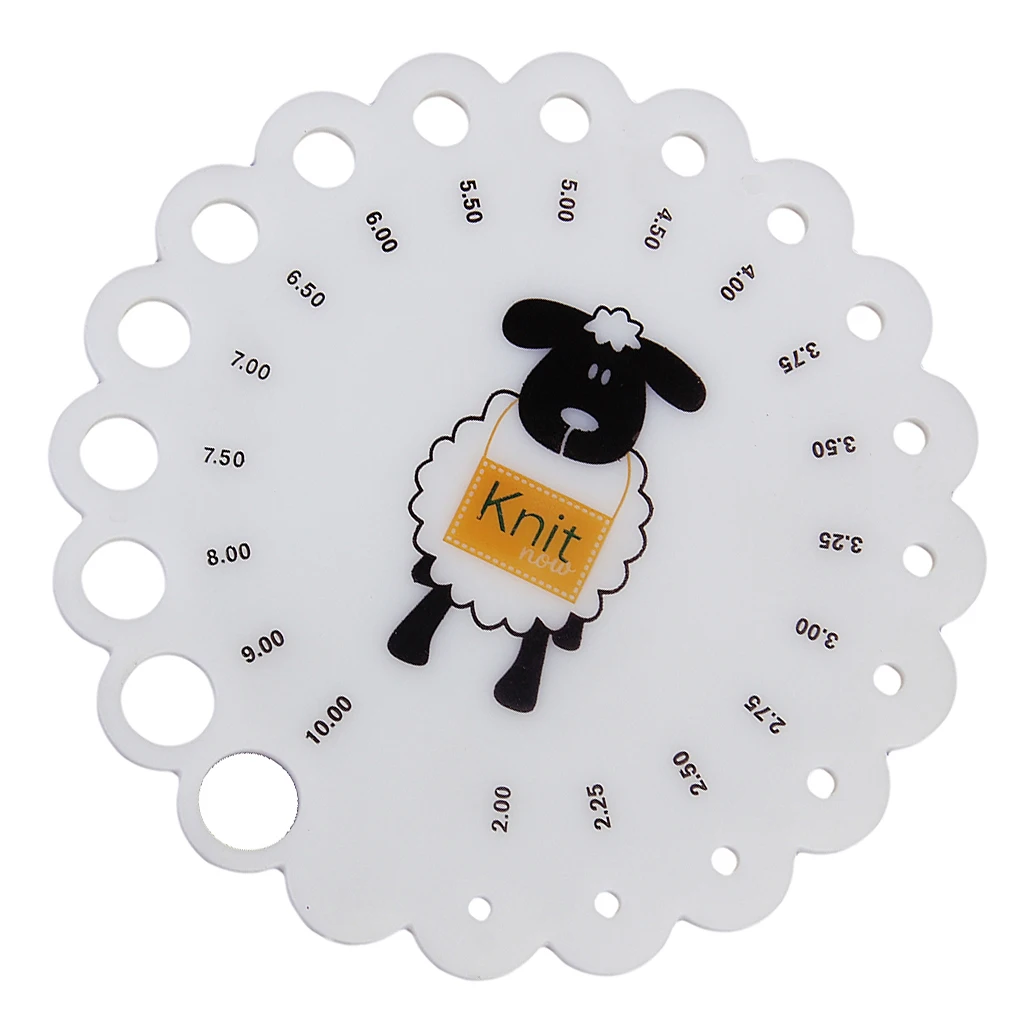 Round Knitting Needle Gauge Ruler Plastic Measurement Tool 2-10mm for DIY Crafts Sewing Fabric Accessory