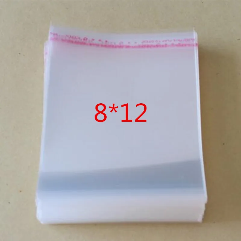 100pcs Clear Transparent Plastic OPP Self Adhesive Seal Bag Resealable Poly Bags