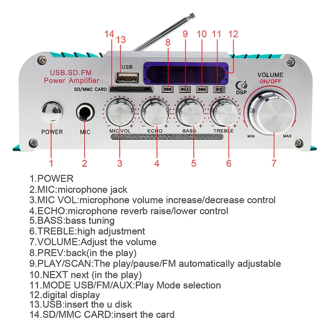 Best Offers 2CH HI-FI Bluetooth Car Audio Power Amplifier Auto FM Radio Player Support SD / USB / DVD / MP3 Input for Car Motorcycle Home Best Offers 2CH HI-FI Bluetooth Car Audio Power Amplifier Auto FM Radio Player Support SD / USB / DVD / MP3 Input for Car Motorcycle Home