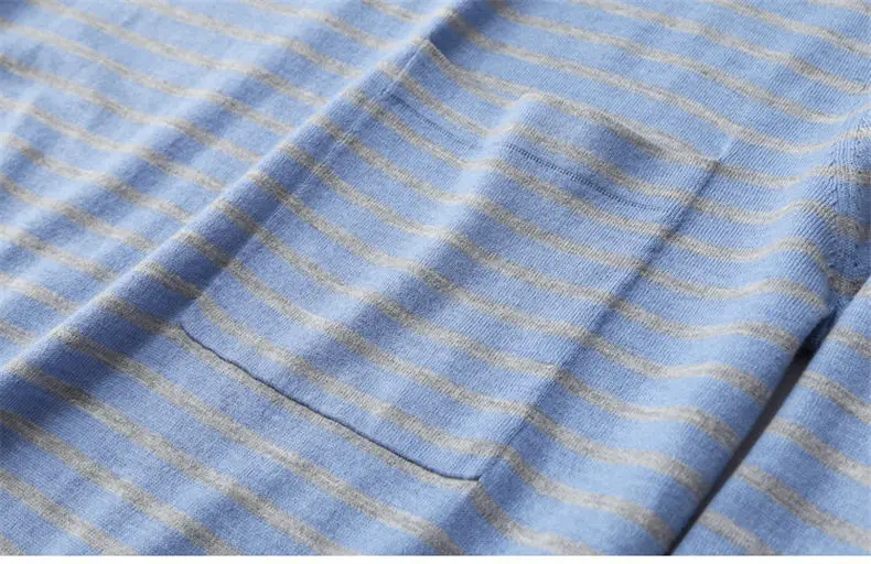 4Color Autumn Sweater Shirt Men Crew O Neck Male Sweater Pullovers Striped Pocket Pattern 2018 Spring Winter Knitwear Brand Muls-08